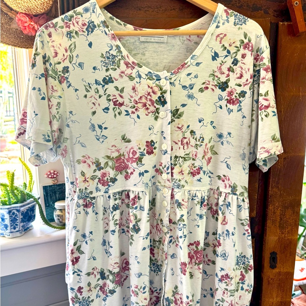 Vintage Babydoll Floral Top, M/L